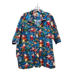Max Boxxer Santa Claus Xmas Beach Rudolph Men's 2XL Hawaiian Shirt Surfing Aloha